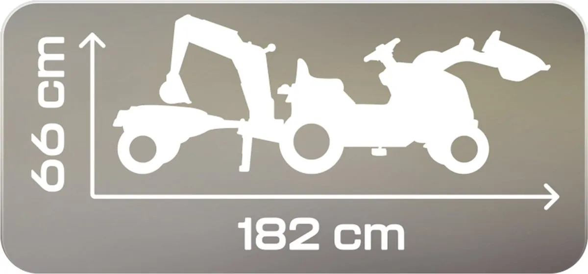 Smoby Builder Max Tractor met trailer - Geel
