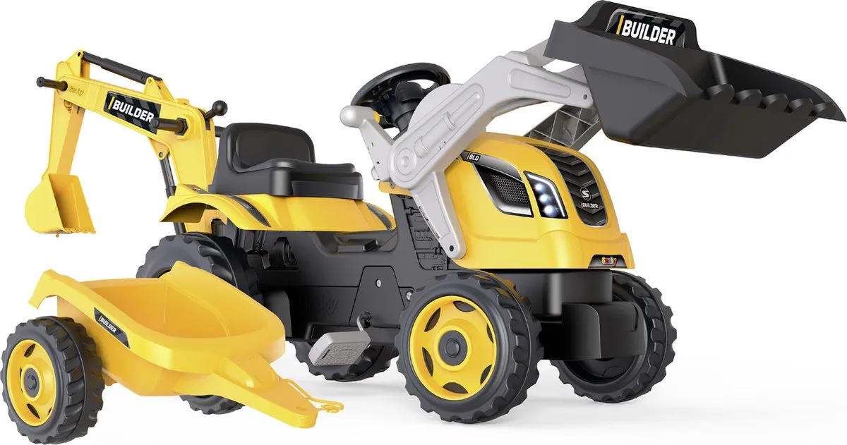 Smoby Builder Max Tractor met trailer