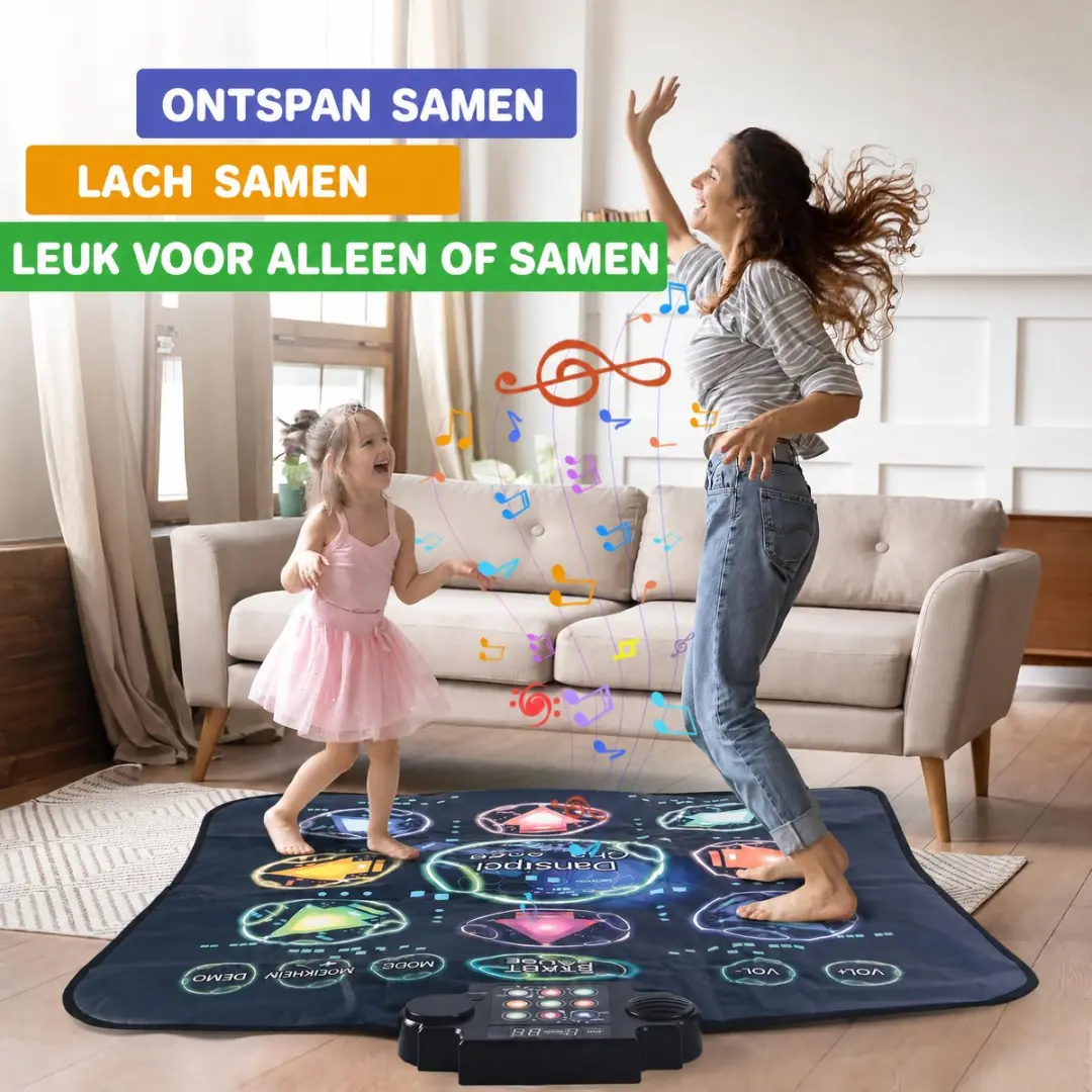 ECTEATOY Dansmat met LED - 9 Toetsen - Opvouwbaar