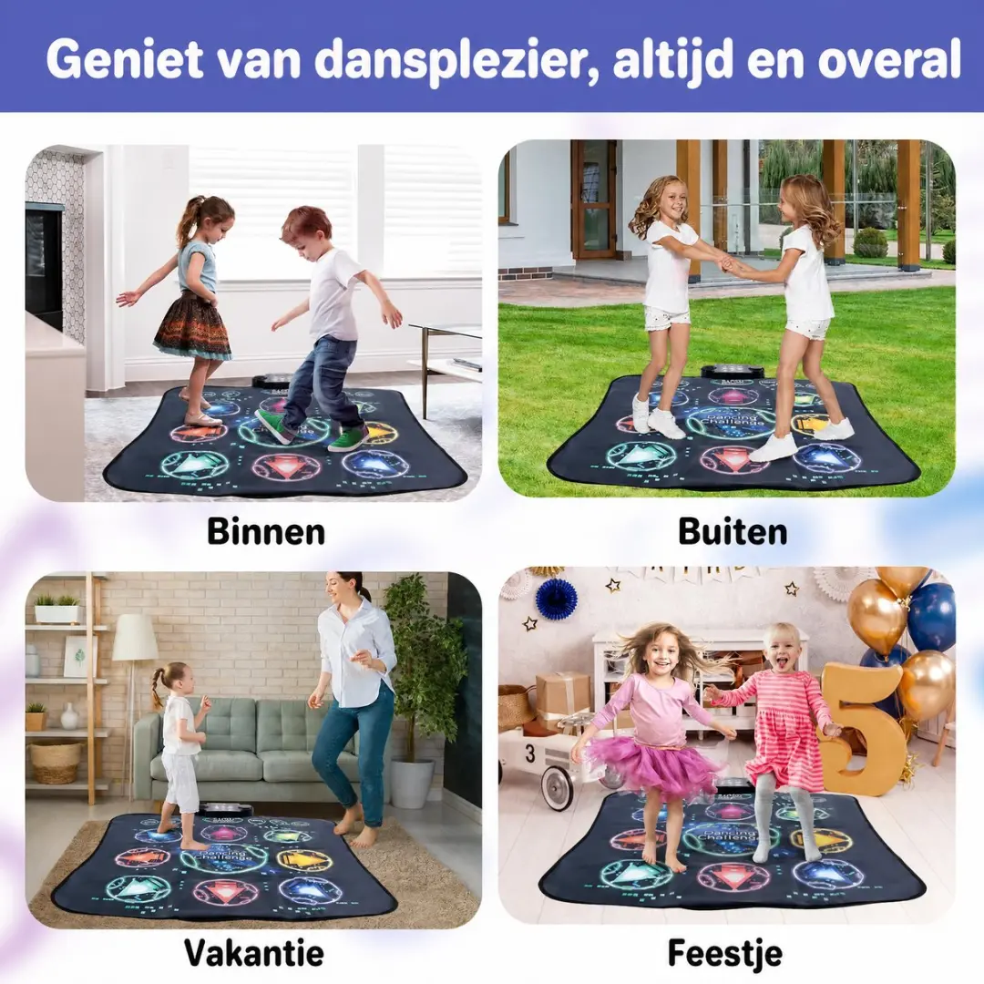 ECTEATOY Dansmat met LED - 9 Toetsen - Opvouwbaar