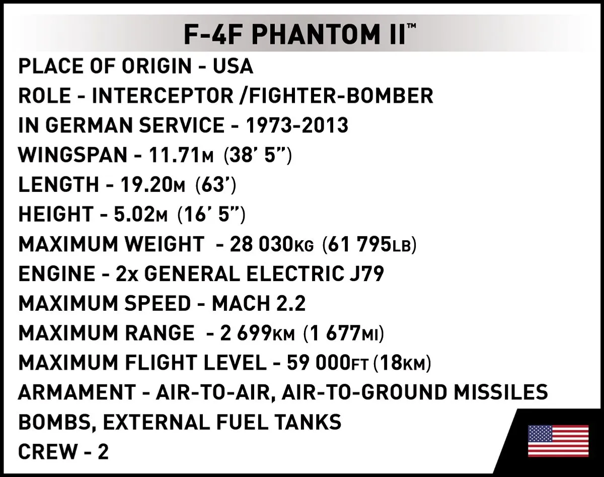 Cobi F-4F Phantom II Bouwset - 676 Onderdelen - Meerkleurig