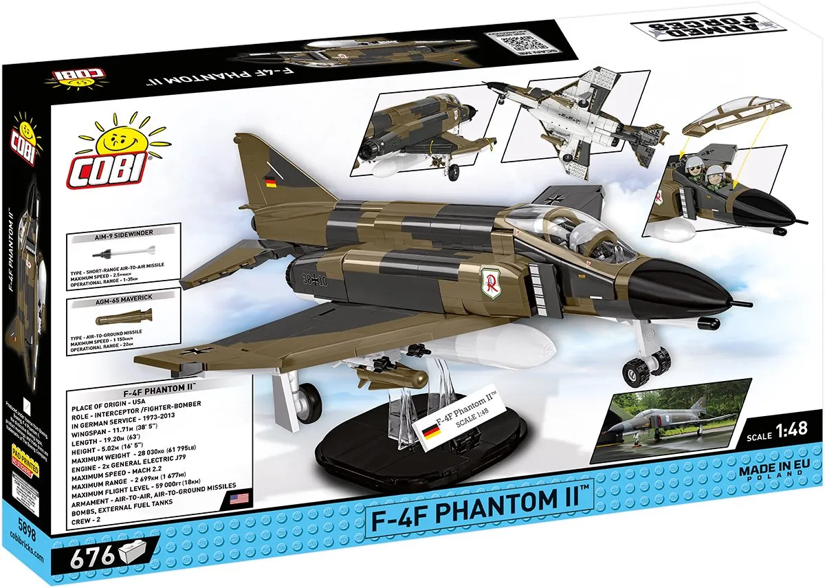 Cobi F-4F Phantom II Bouwset - 676 Onderdelen - Meerkleurig - afbeelding 6 van 6