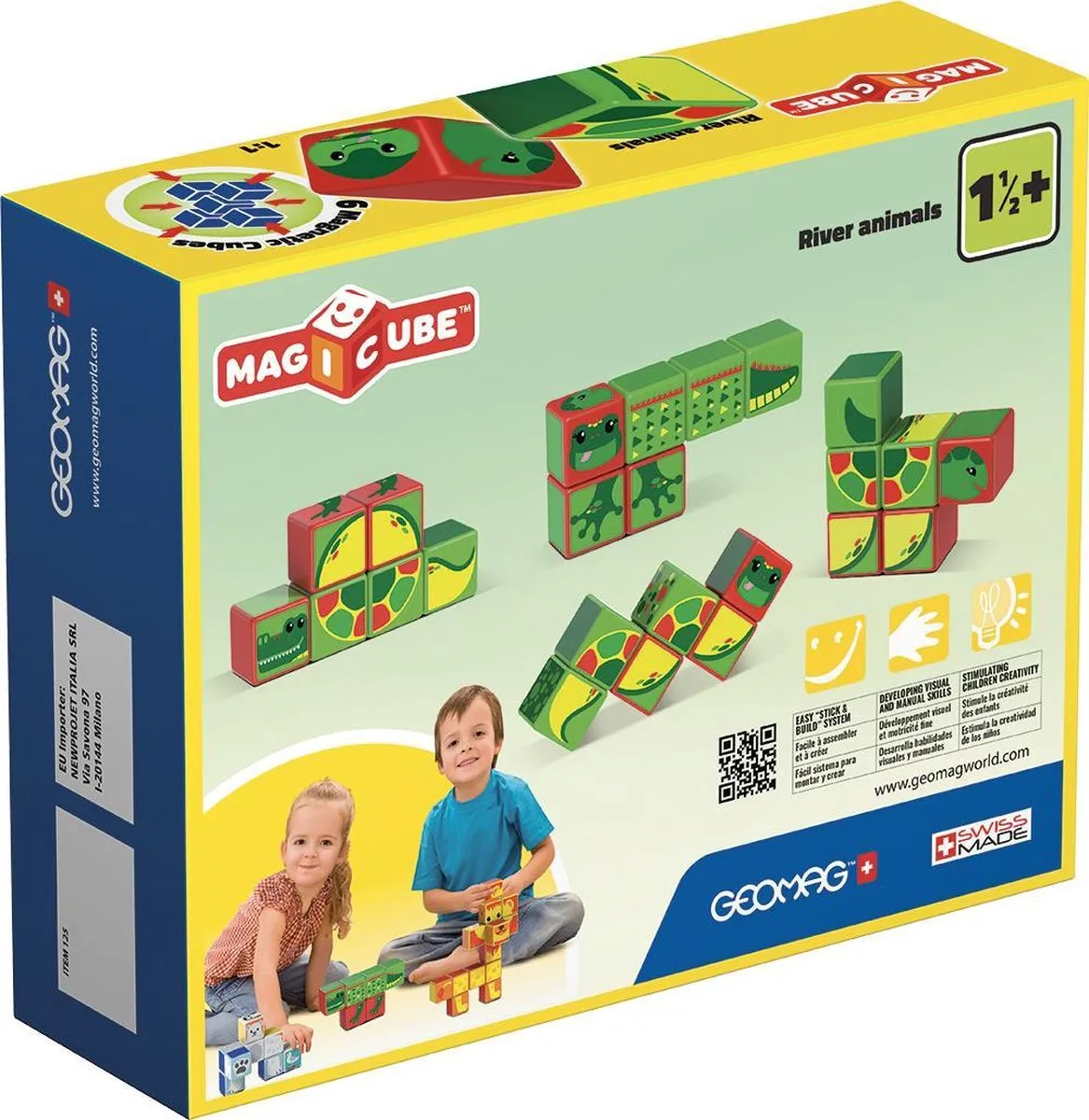 Geomag MagiCube River Animals - 6-delig Multicolor