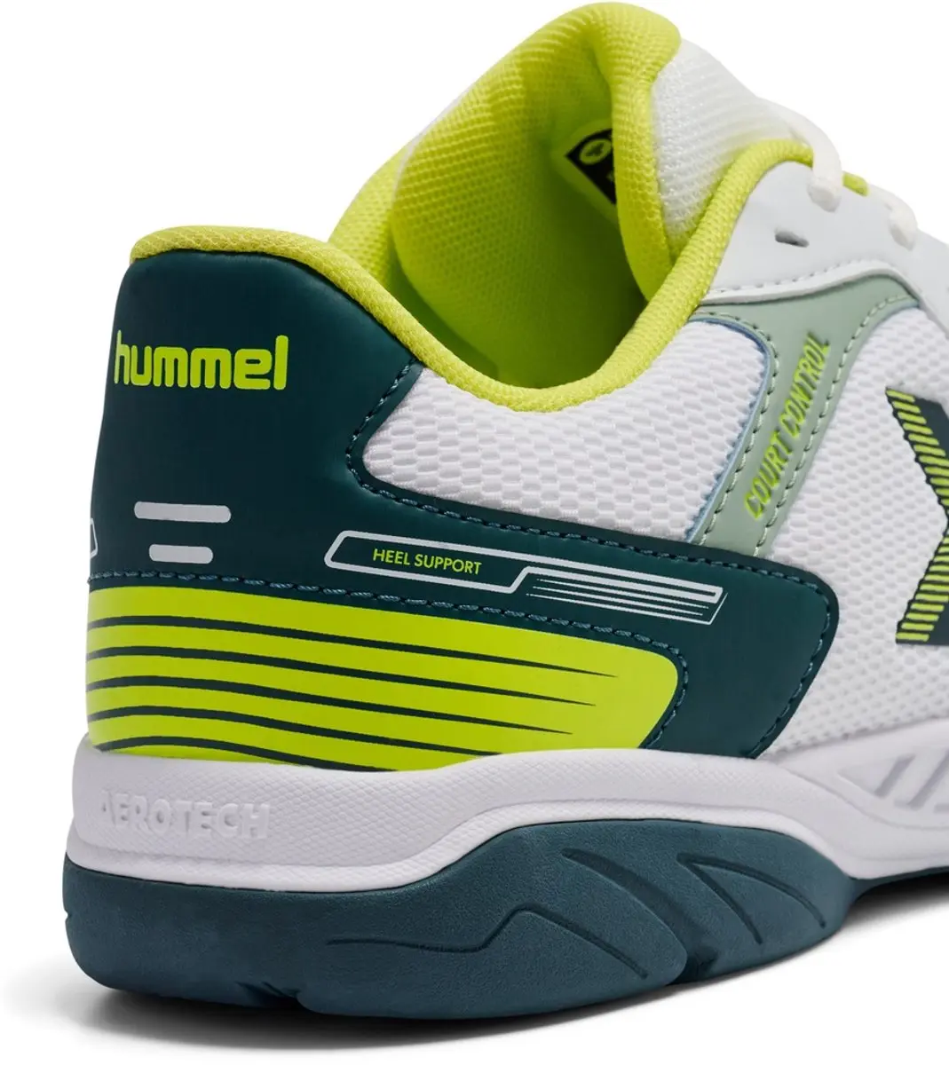 Hummel Handball Court Control II Hallenschoenen 45 - Wit/Geel/ Groen