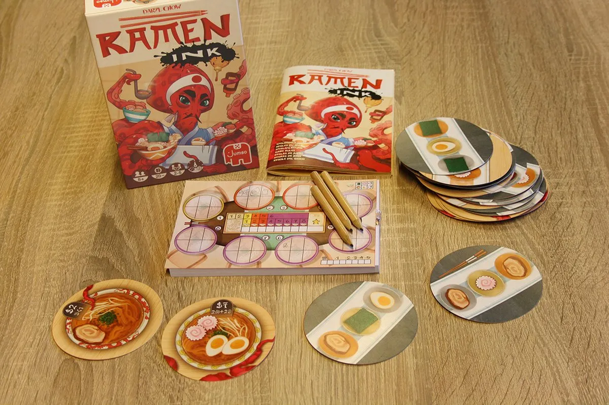 Jumbo Ramen Ink Kaartspel - 50 Kaarten - 6 Dobbelstenen - afbeelding 6 van 6