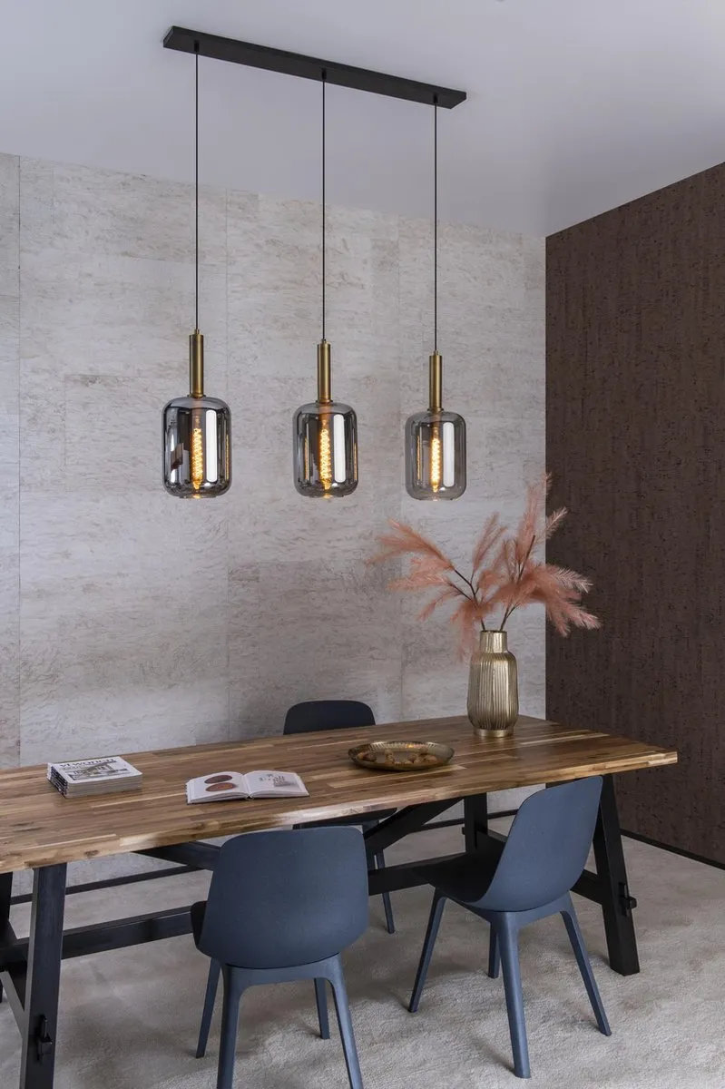 Lucide Joanet Hanglamp 3xE27 - Fumé