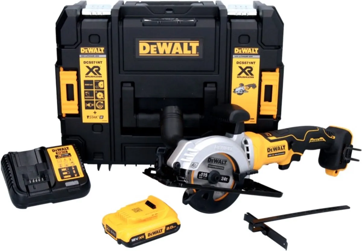 DeWalt DCS 571 D1 Accucirkelzaag 18V - 115mm borstelloos - met accu 2.0Ah & lader - afbeelding 4 van 5