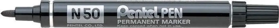 Pentel N 50 Kogelpunt Marker - Zwart - 12 Stuks