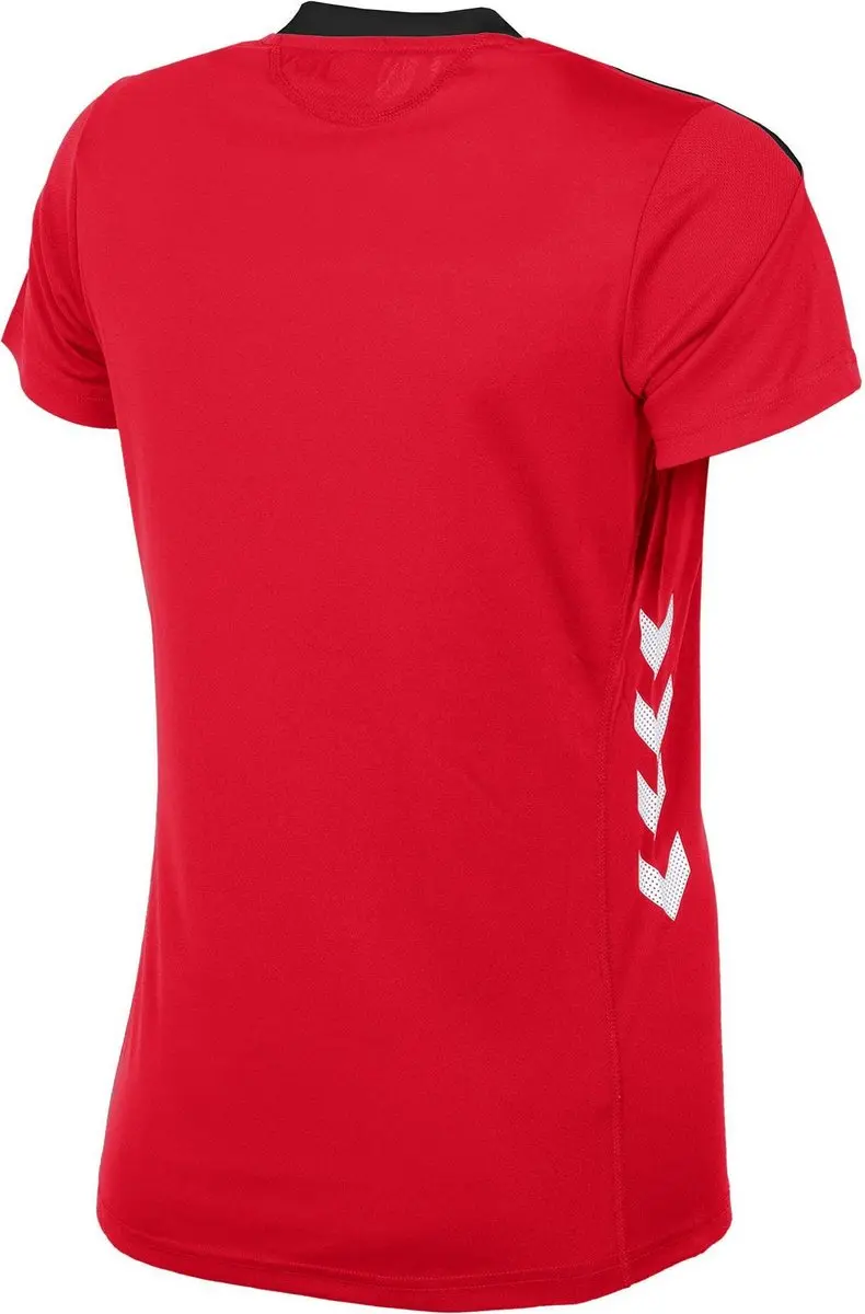 Hummel Valencia Sportshirt Dames - M - Rood/Zwart
