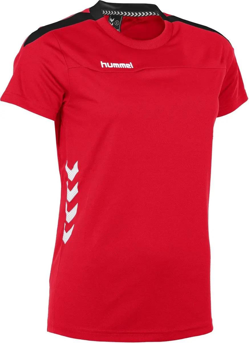 Hummel Valencia Sportshirt Dames - M - Rood/Zwart