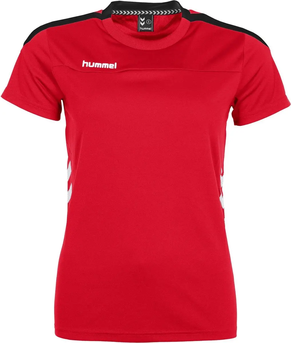 Hummel Valencia Sportshirt Dames - M - Rood/Zwart