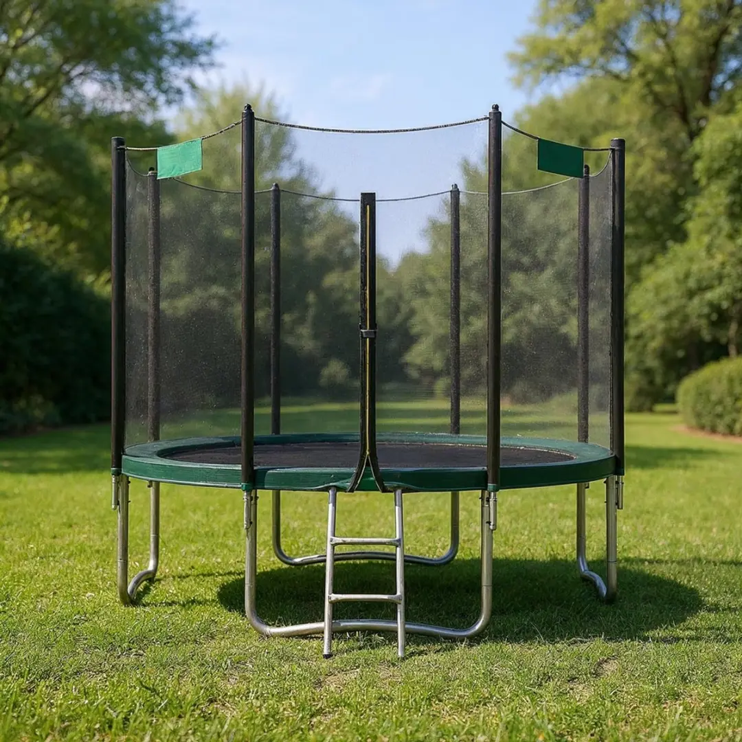 Songmics Trampoline 305cm - Veiligheidsnet & Ladder - Donkergroen