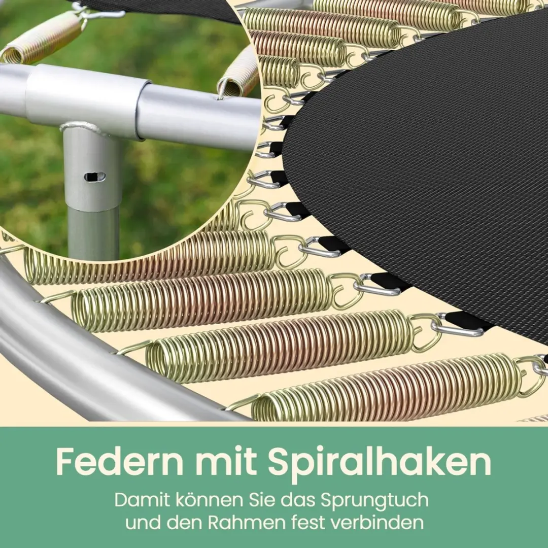 Songmics Trampoline 305cm - Veiligheidsnet & Ladder - Donkergroen - afbeelding 6 van 6