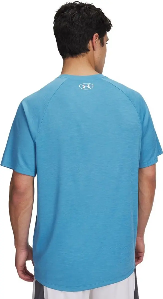 Under Armour Tech Textured Shirt Heren - S - Blauw - afbeelding 6 van 6