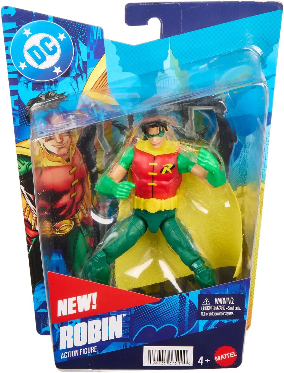 Mattel DC Premier Robin Actiefiguur 16,5cm - 22 Beweegbare Punten