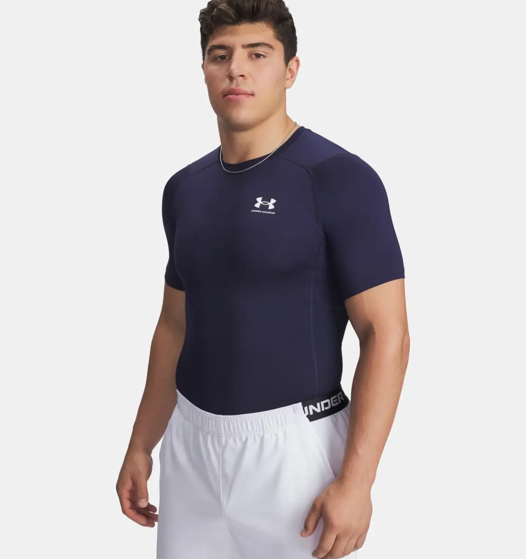 Under Armour HeatGear Shirt Heren - Navy - XS