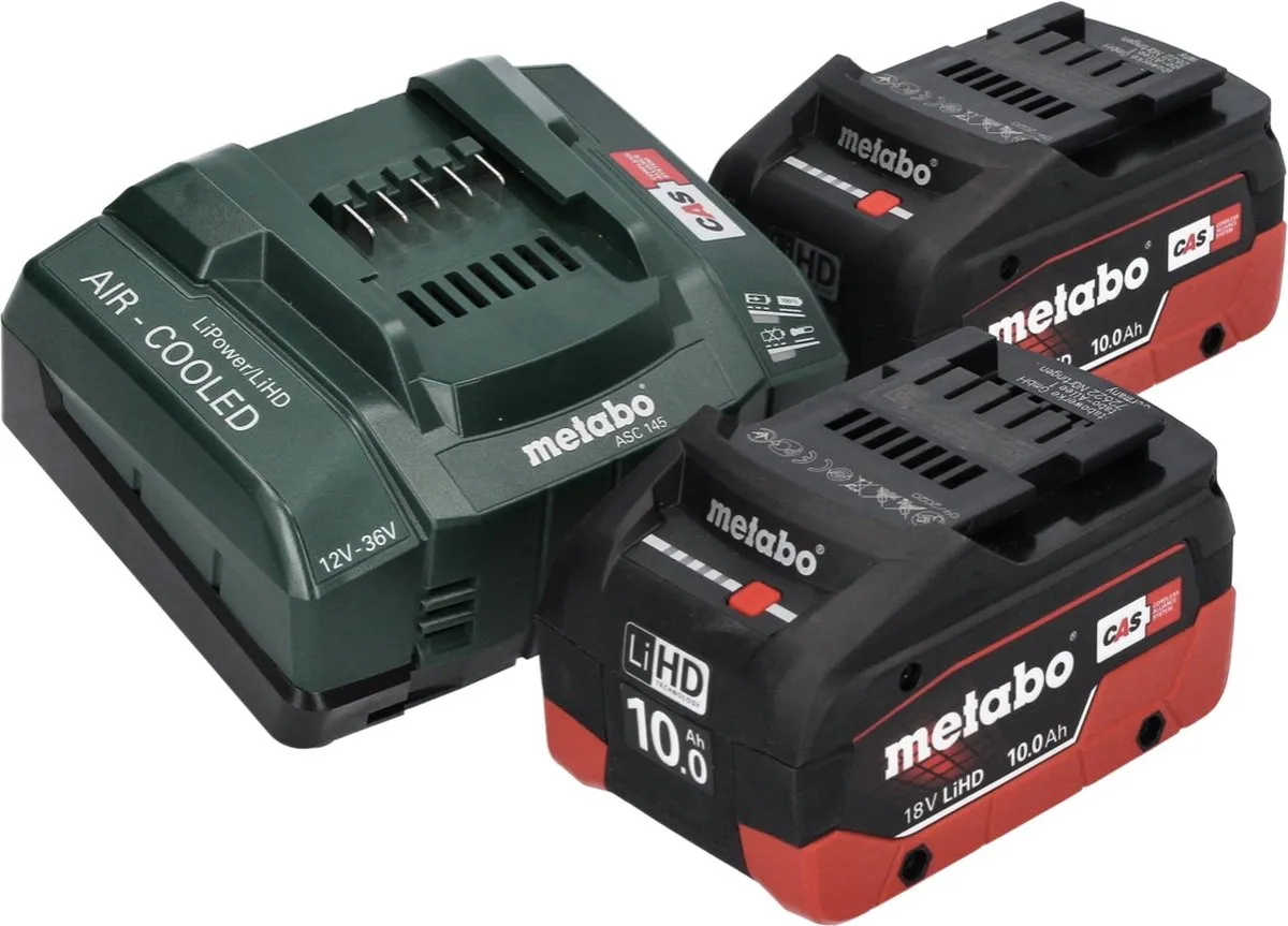 Metabo W 18 L 9-125 Haakse Slijper - 125mm - 2x 10,0Ah Accu + Oplader