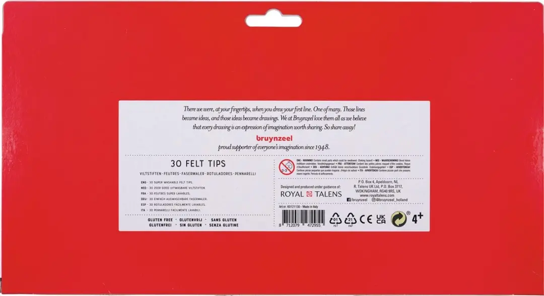 Bruynzeel Kids Viltstift 30st Assorti - 6 Stuks