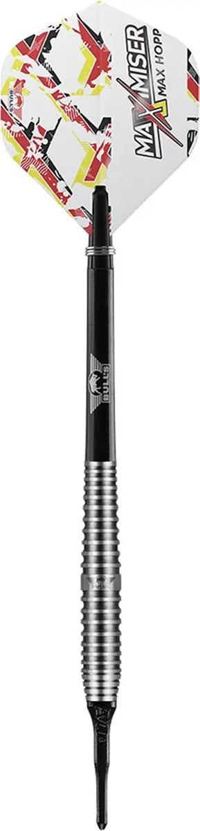 Bull's Max Hopp 90% Edition 4 18g Softtip Dartpijlen - 3 Stuks - Zilver