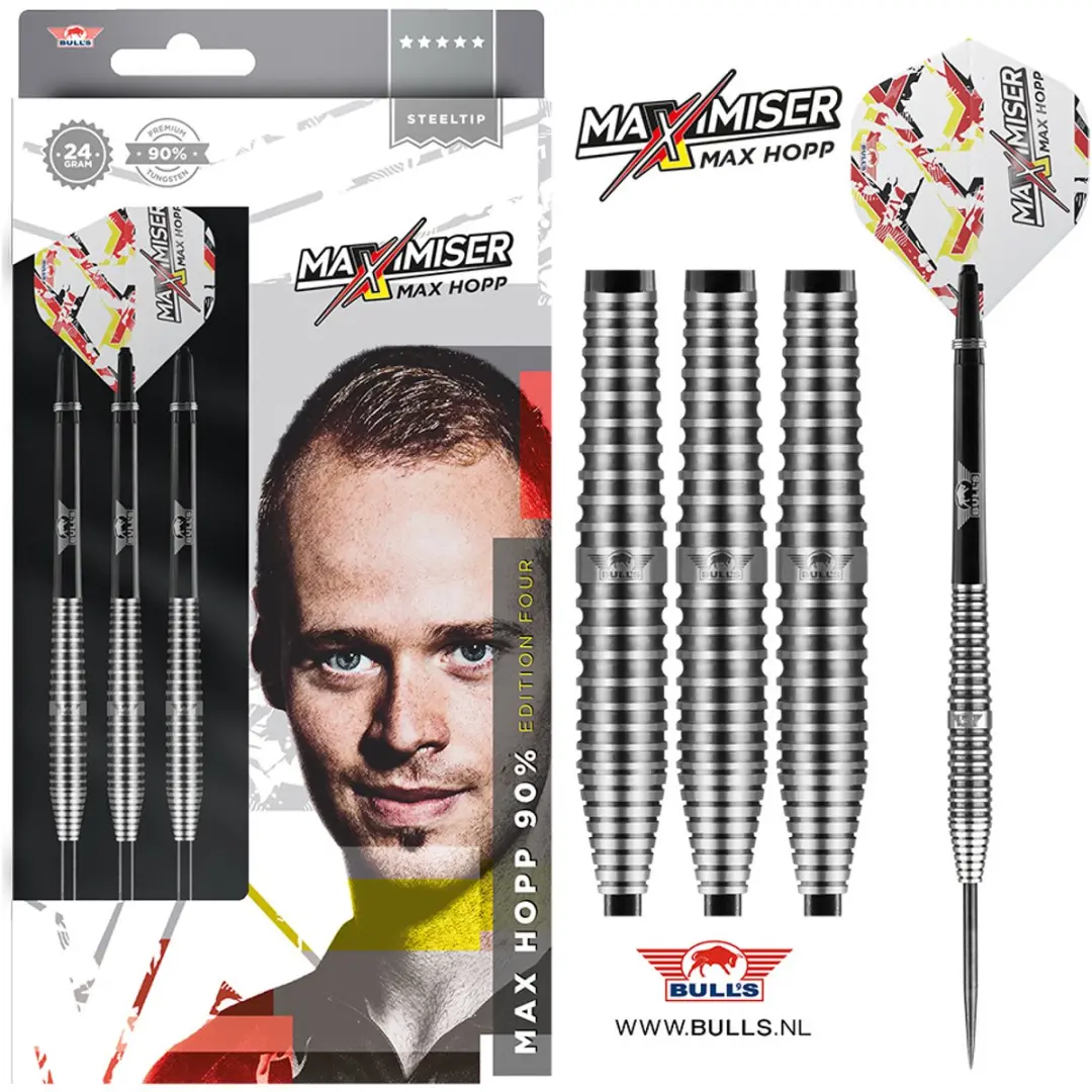 Bull's Max Hopp 90% Edition 4 18g Softtip Dartpijlen