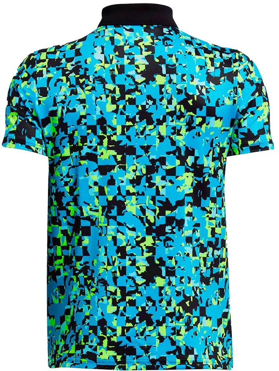 Under Armour Golf Performance Printed Junior Polo 1328471-972 - 14-16 Years - Capri/High Vis Yellow/Black