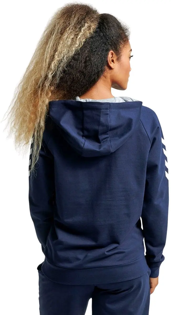 hummel Go Cotton Hoodie Dames XXL - Donkerblauw/Wit - afbeelding 6 van 6