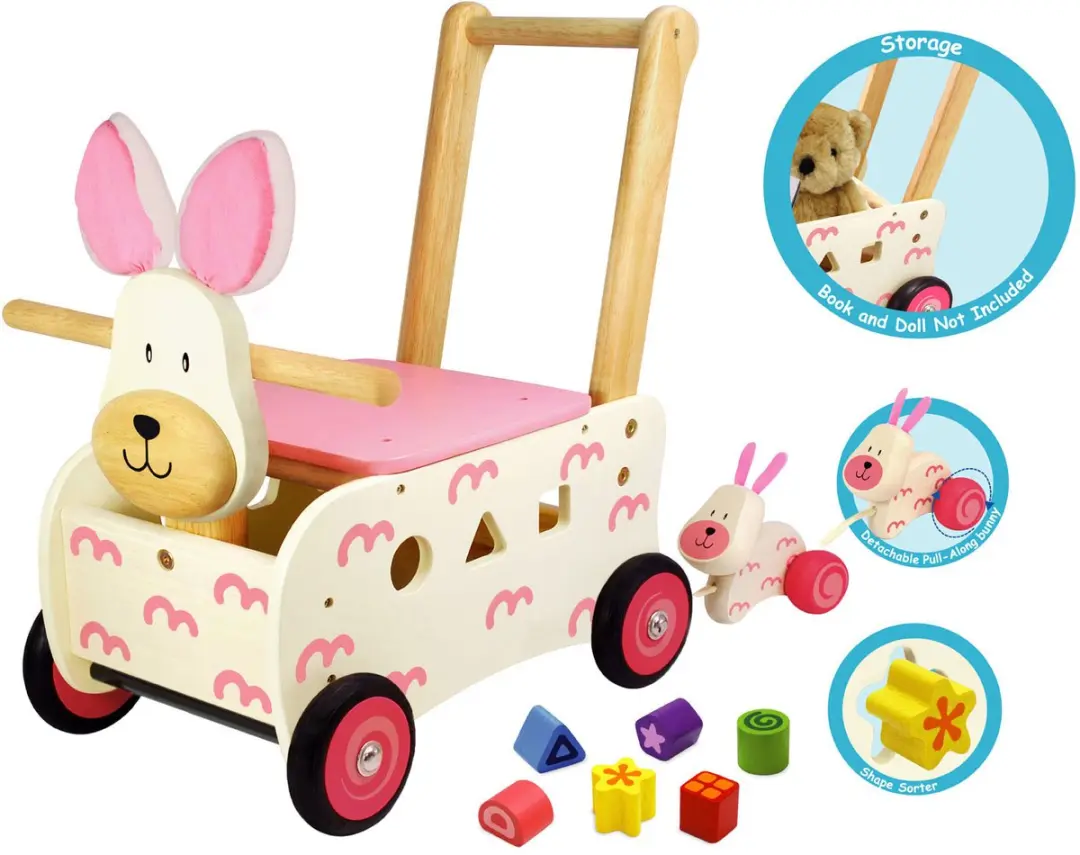 I'm Toy Konijn Loop/Duwwagen - IM87250 - Roze