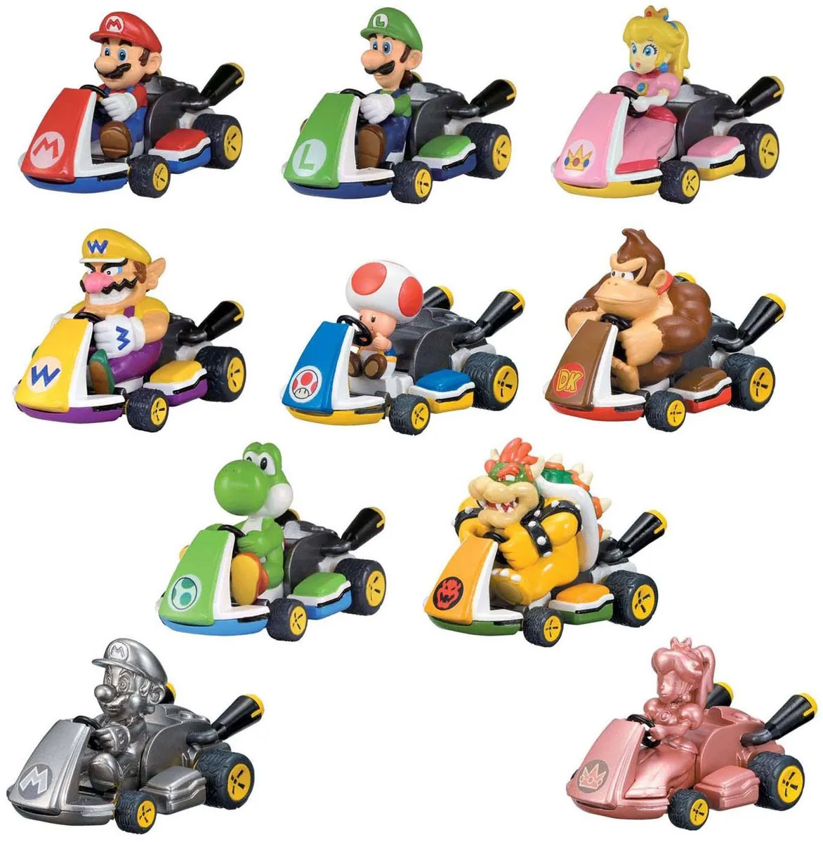 Tomy Mario Kart Gacha Pon Display 12 Figurines - Multicolor