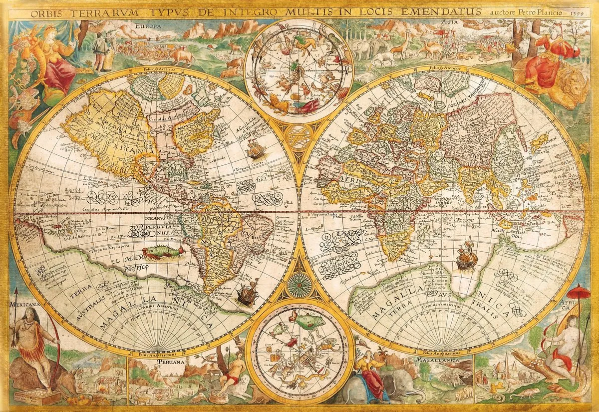 Clementoni Historische Wereldkaart Puzzel 2000 Stuks