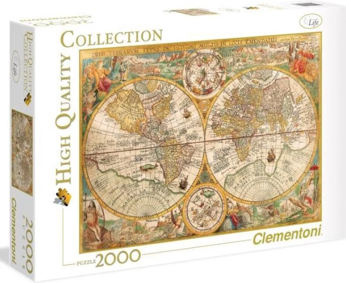 Clementoni Historische Wereldkaart Puzzel 2000 Stuks