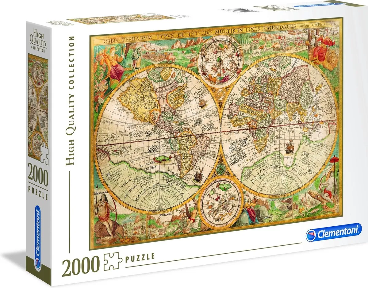 Clementoni Historische Wereldkaart Puzzel 2000 Stuks