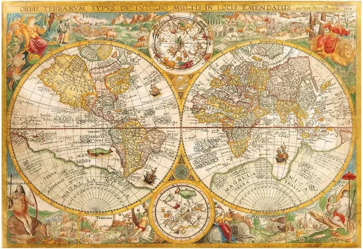 Clementoni Historische Wereldkaart Puzzel 2000 Stuks