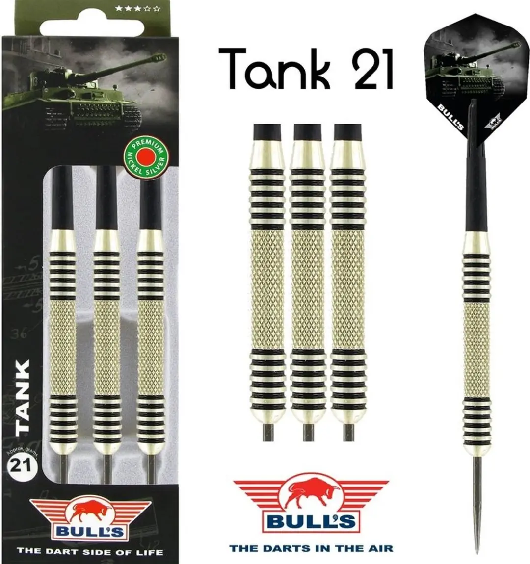 Bull's Tank Nickel Silver Dartpijlen 3 Stuks