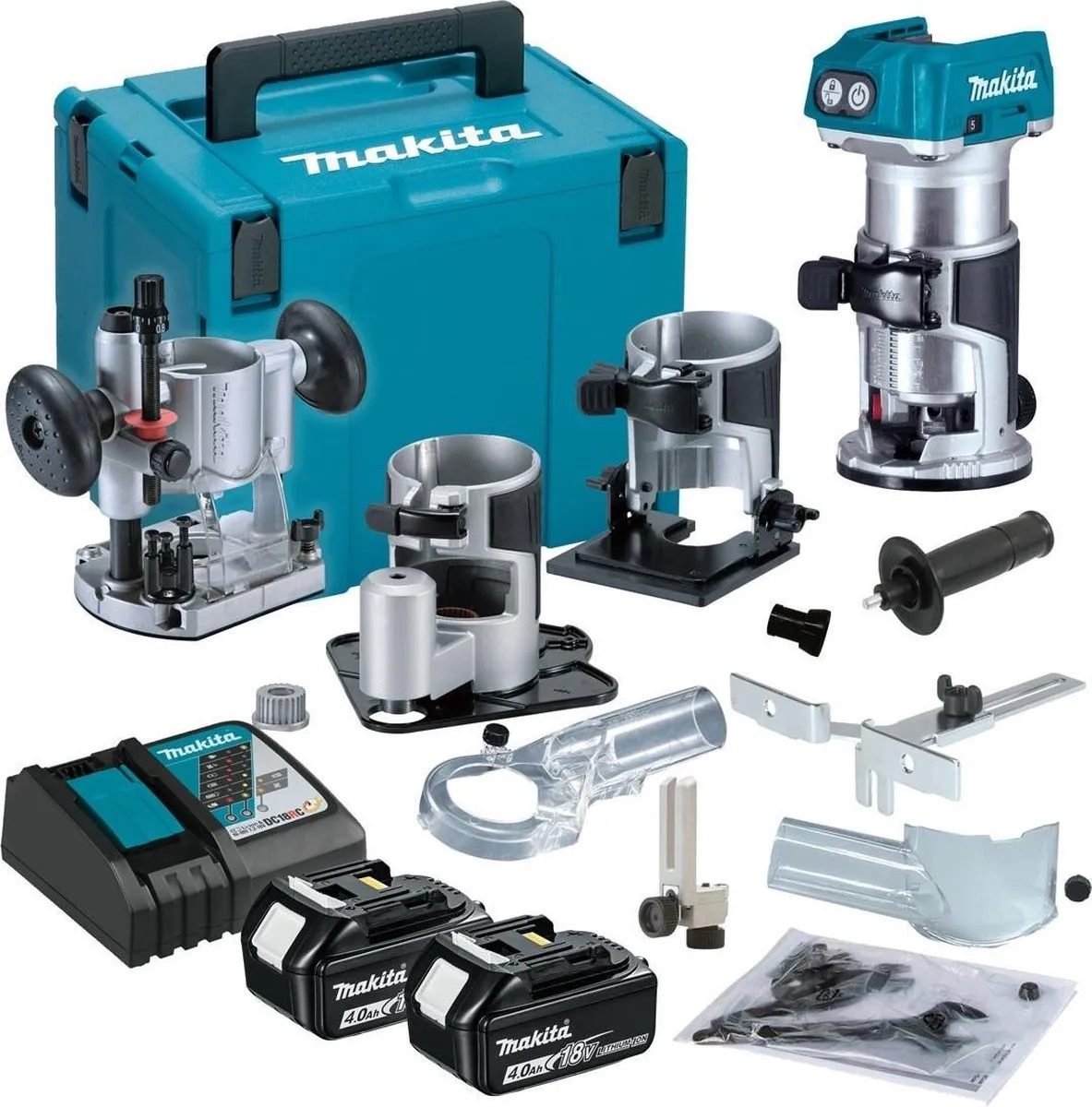 Makita DRT50RTJX3 Accu Boven- en Kantenfrees 18V - 2x 5.0Ah