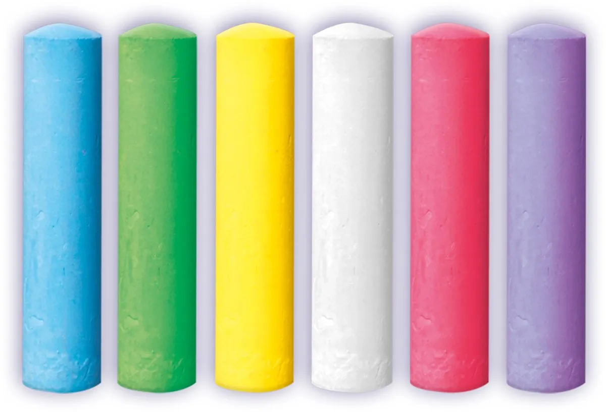 SES Creative Stoepkrijt 6 Stuks Multicolor