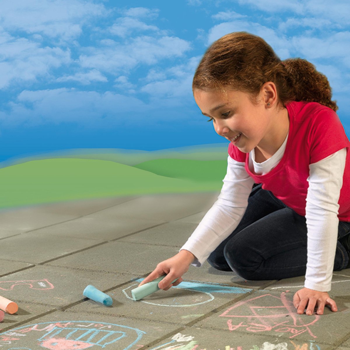 SES - Stoepkrijt - 6 stuks - sterk - makkelijk afwasbaar - buiten spelen - creatief speelgoed - Buiten Speelgoed