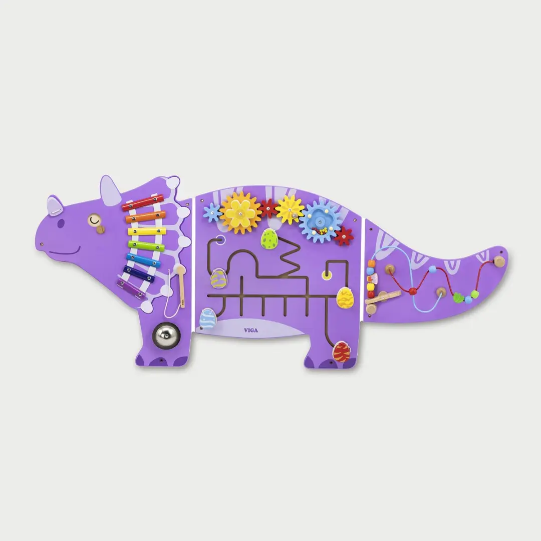 VIGA Dinosaurus Activiteiten Wandpanel 76215 - Meerkleurig - afbeelding 6 van 6