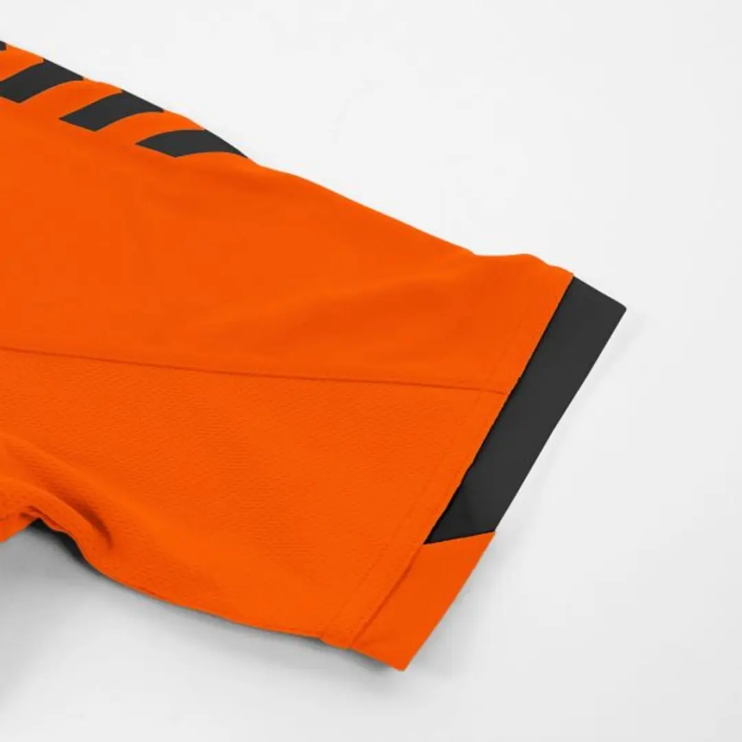 Hummel Fyn Shirt Korte Mouw Kinderen 128 - Oranje/Zwart