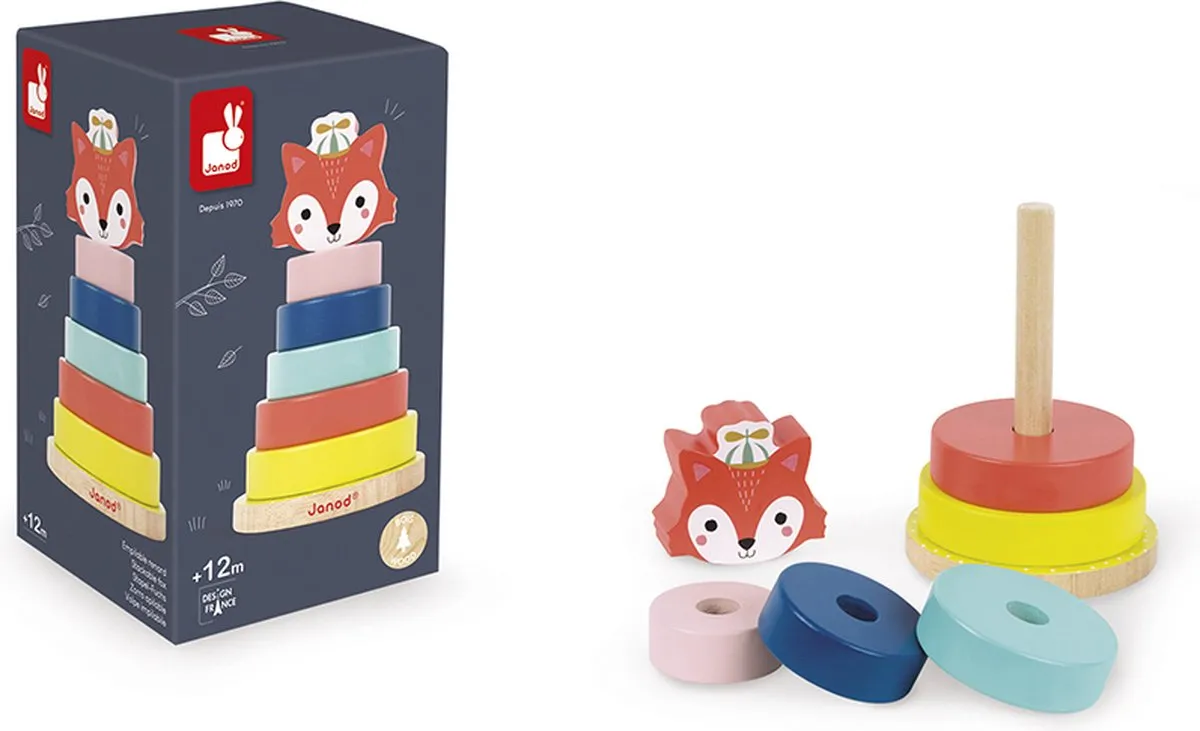 Janod Baby Forest Houten Stapeltoren Vos