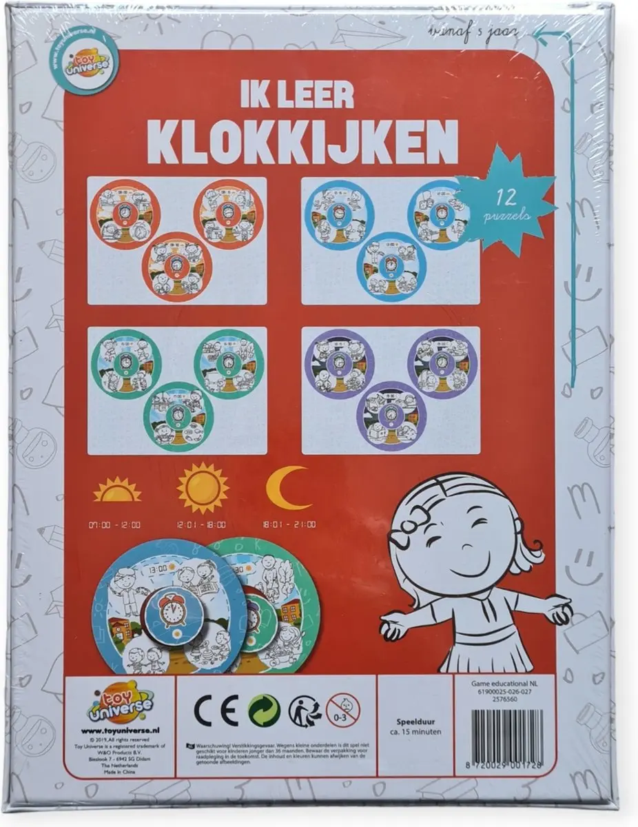 Toy Universe Ik Leer Klokkijken Puzzel 100 Stuks - Multicolor
