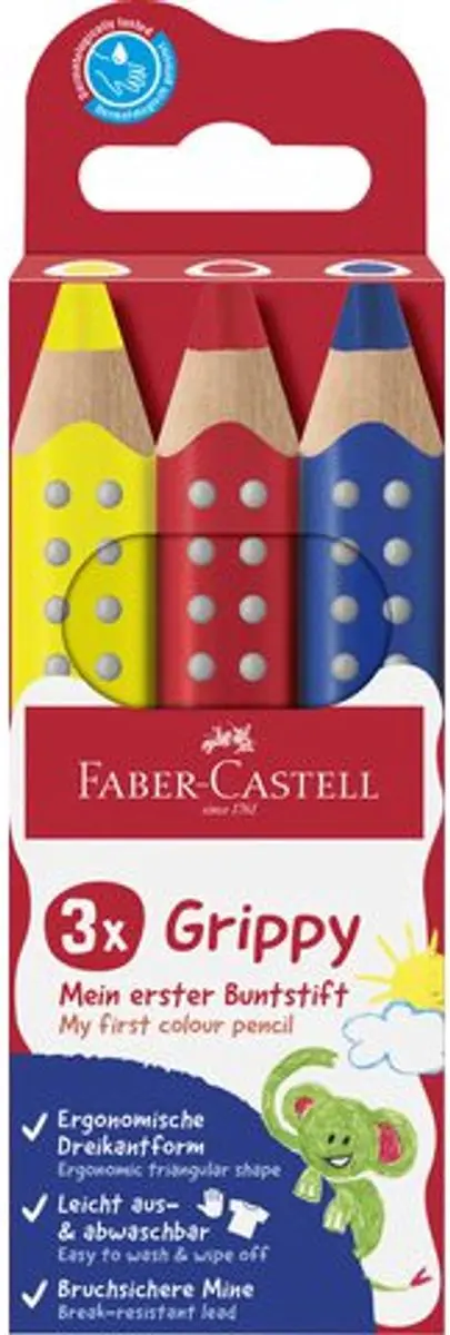 Faber-Castell Grippy XXL Kleurpotloodset 3 Stuks