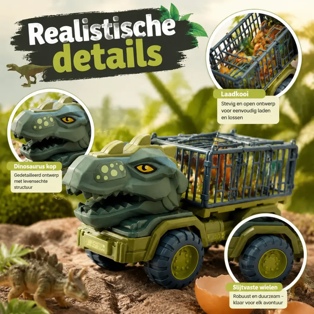 ECTEATOY Tyrannosaurus Transport Auto 526252 - 15 Dino Figuren