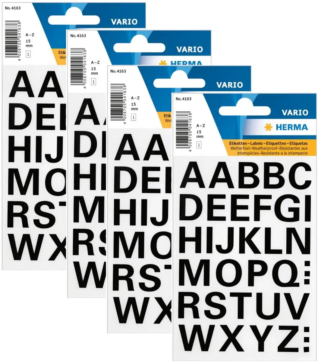Herma Alfabet Stickers A-Z Zwart 15mm