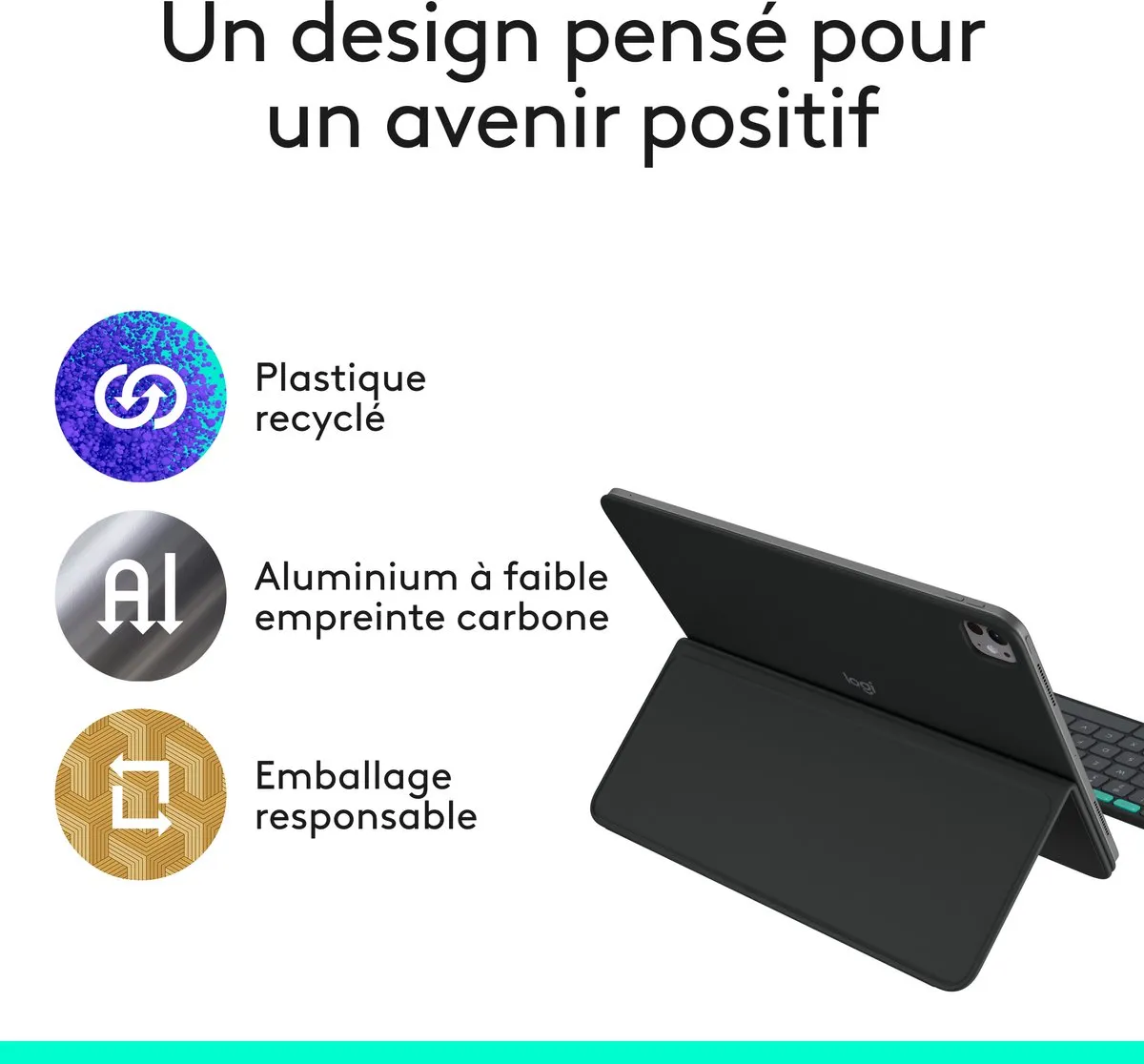 Logitech Flip Folio AZERTY 920-013383 Toetsenbordcase - iPad Pro/Air 13" - Graphite