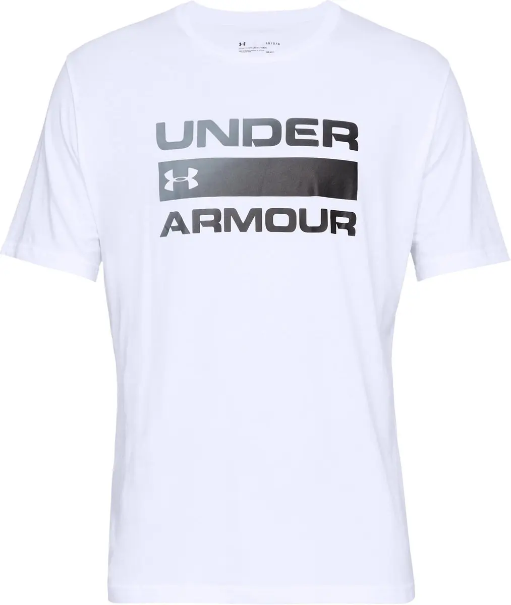 Under Armour TEAM IShort WORDMARK Heren Sportshirt Wit