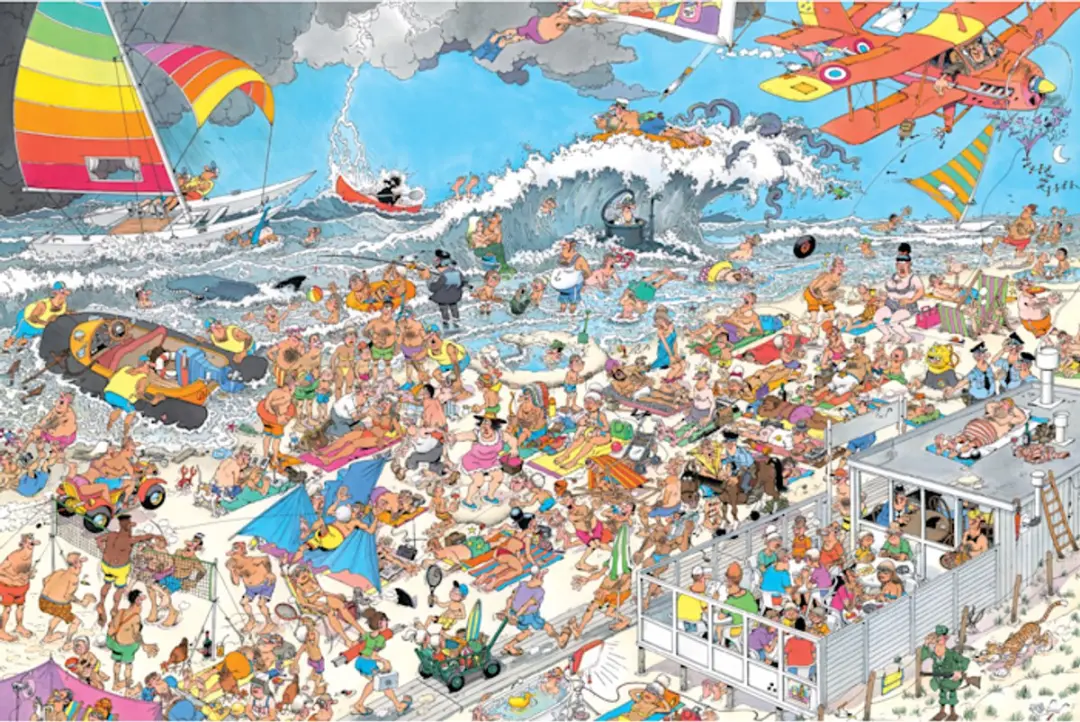 Jan van Haasteren Op het strand Legpuzzel - 1500 Stuks - Meerkleurig