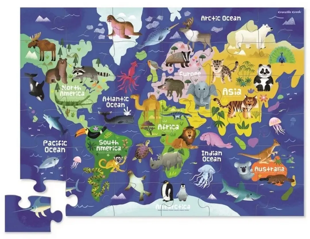 Crocodile Creek Mijn Eerste Wereldkaart Puzzel 1000 Stuks - CC29551