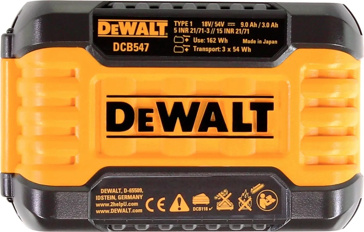 DeWalt DCB118X3 Set - 3x 54V 9,0Ah accu + 8A oplader