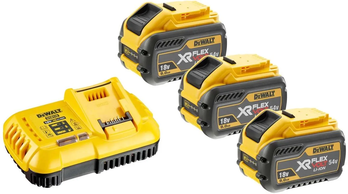 DeWalt DCB118X3 Set - 3x 54V 9,0Ah accu + 8A oplader