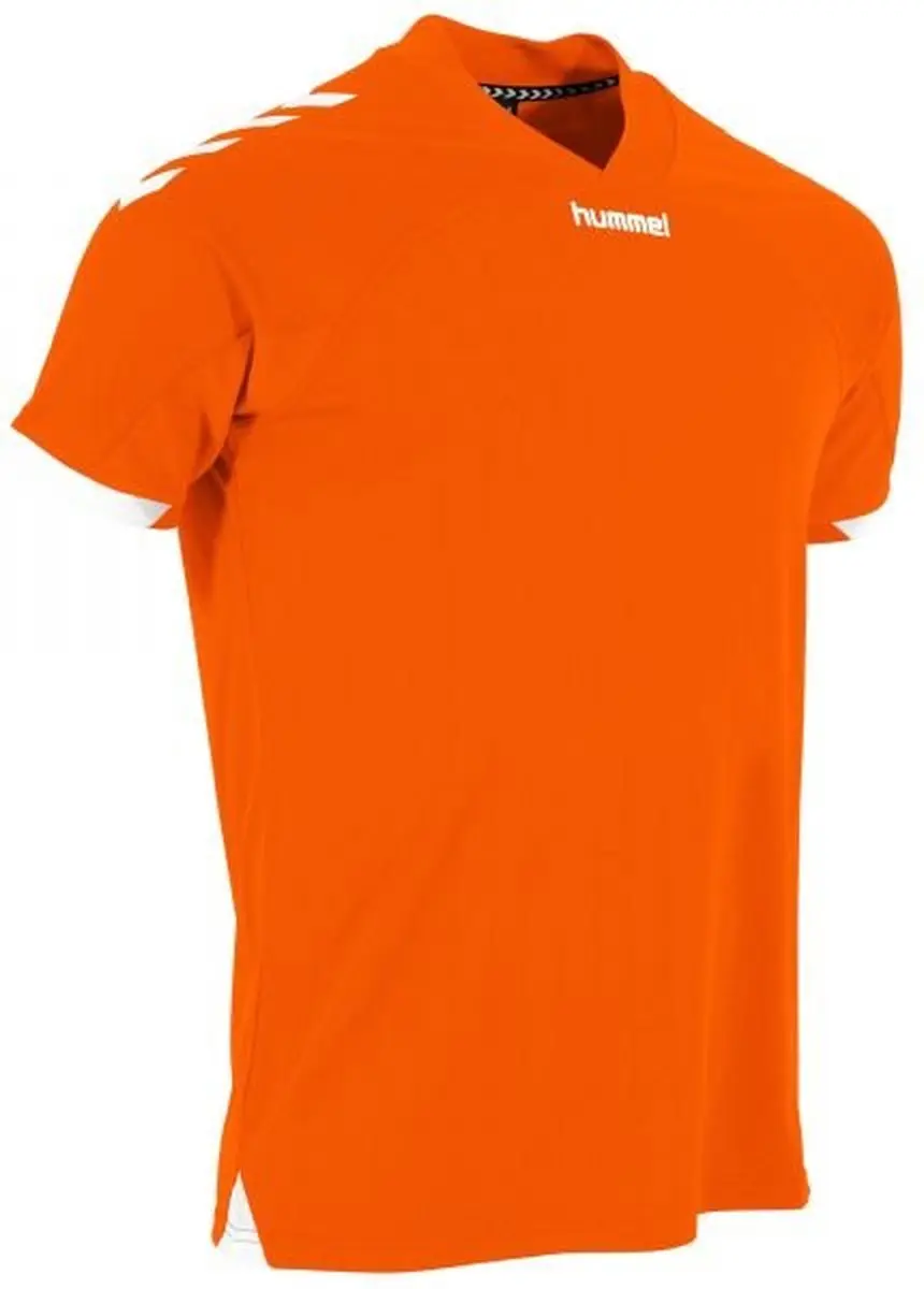 Hummel Fyn Shirt Korte Mouw Kinderen 116 - Oranje/Wit - afbeelding 6 van 6